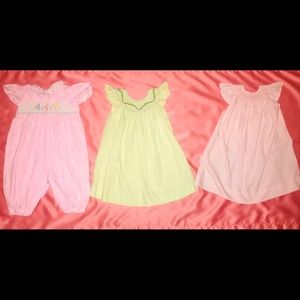 Spring Baby Girl Boutique Smock Dress Lot